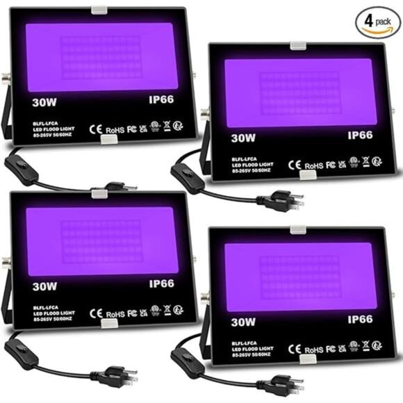 MELPO Black Light 30W LED Blacklight Flood‎ Light Outdoor for Glow Party, - Picture 8 of 8